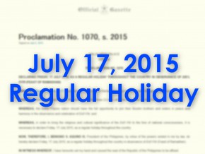 July 17: A Regular Holiday in Observance of Eid’l Fitr