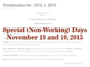 Holiday on November 18-19 in NCR