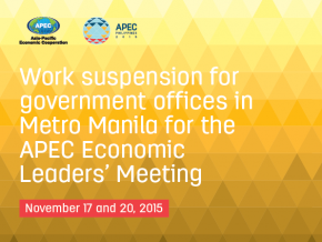 Government Offices Close on November 17 and 20 for APEC Summit 2015