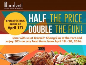 50% Off! Brotzeit welcomes its BGC customers with a bang