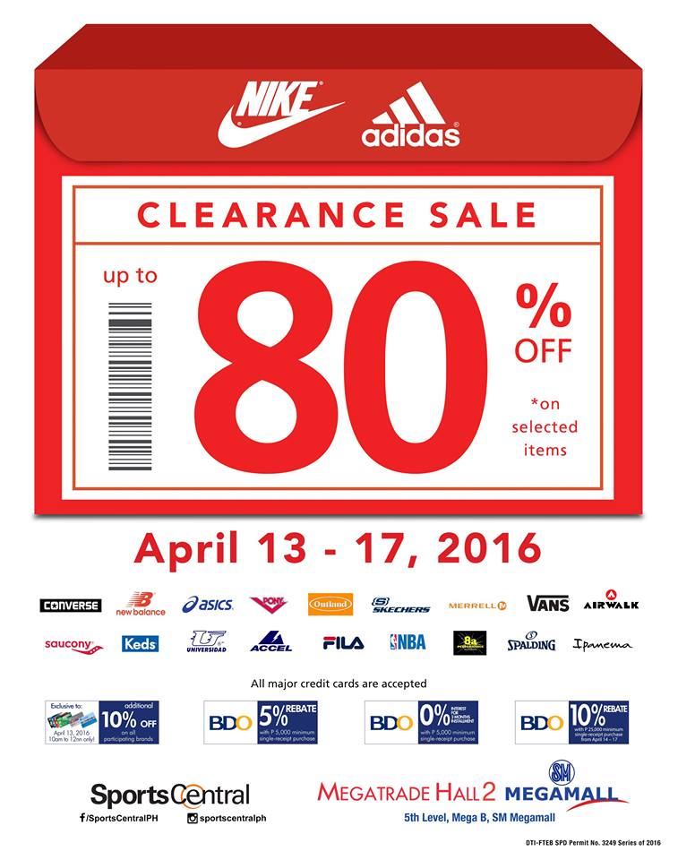 Enjoy BIG DISCOUNTS at the Sports Central Clearance Sale! | Philippine ...