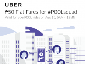Just for today: ₱50 Flat Fare on uberPool rides from 6AM to 12 MN