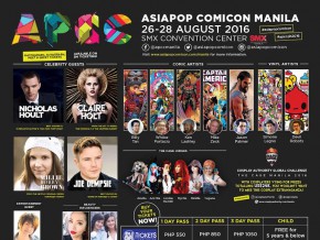 AsiaPOP Comicon Manila 2016 released its final Roster of Celebrity Headliners