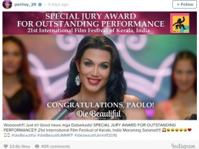 Paolo Ballesteros wins Special Jury Award at the 21st Kerala International Film Festival