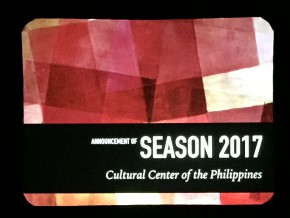 Events at the Cultural Center of the Philippines (January to March 2017)