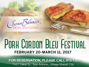 Chesa Bianca’s ‘Pork Cordon Bleu Festival’ starts on Feb. 20