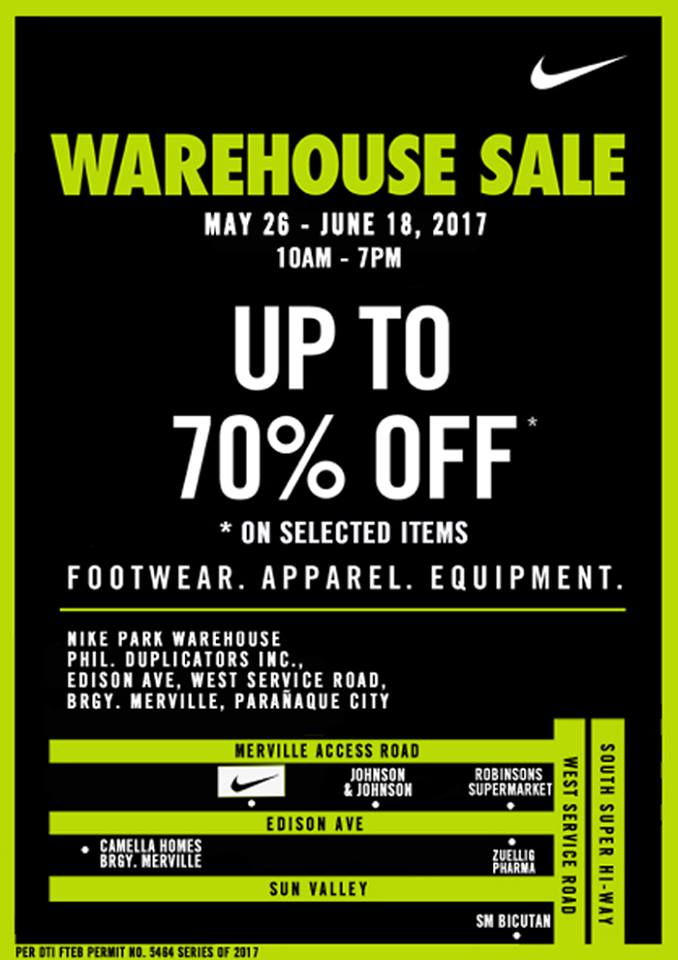 Nike Park Warehouse Sale on May 26 to June 18 | Philippine Primer