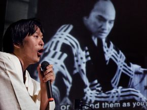 Ichiro Kataoka accompanies Dragnet Girl at the 11th International Silent Film Festival