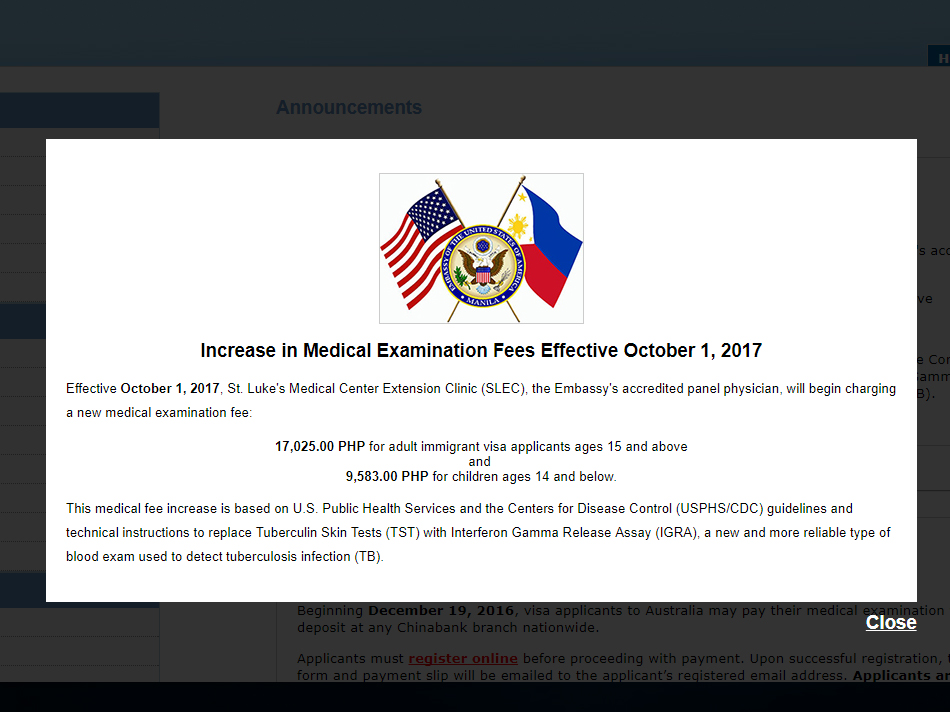 Medical exam fees for US immigrant visa to go up starting Oct 1