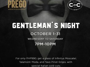 Gentleman’s Night at Prego this October