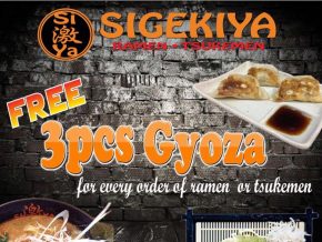 Get free gyoza at Sigekiya Ramen this November!