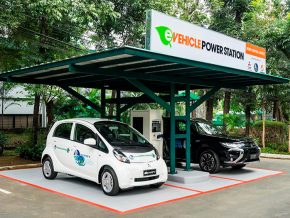 DENR unveils electric vehicle charging station