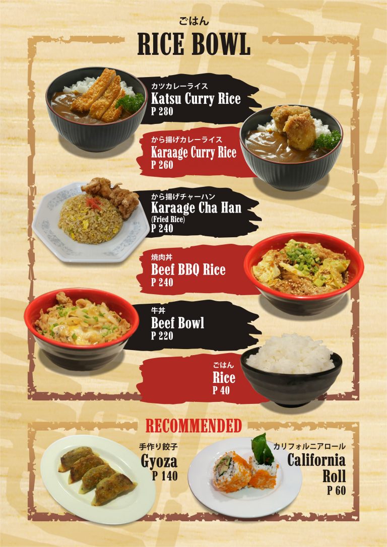 Ukkokei Japan by Menzo and their Rice Bowl Choices Philippine Primer