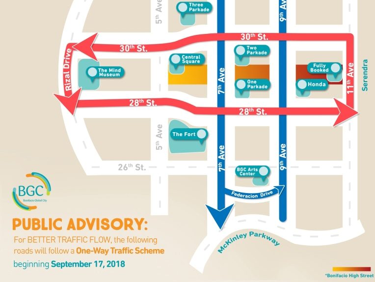 Several BGC Streets to Follow New One Way Scheme | Philippine Primer