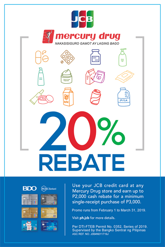 Promo Get 20 Cash Rebate With Your Bdo Rcbc Bankard Jcb Card