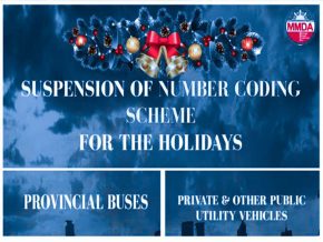 MMDA Suspends Number Coding Scheme for the 2019 Holiday Season