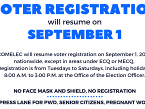 Voters Registration To Resume in NCR and Nearby Provinces on September 1