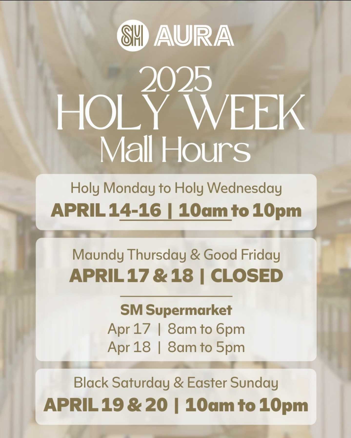 Sm Aura Supermarket Closing Time