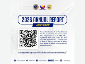 Bureau of Immigration Issues Advisory on 2026 Annual Report for Registered Foreign Nationals