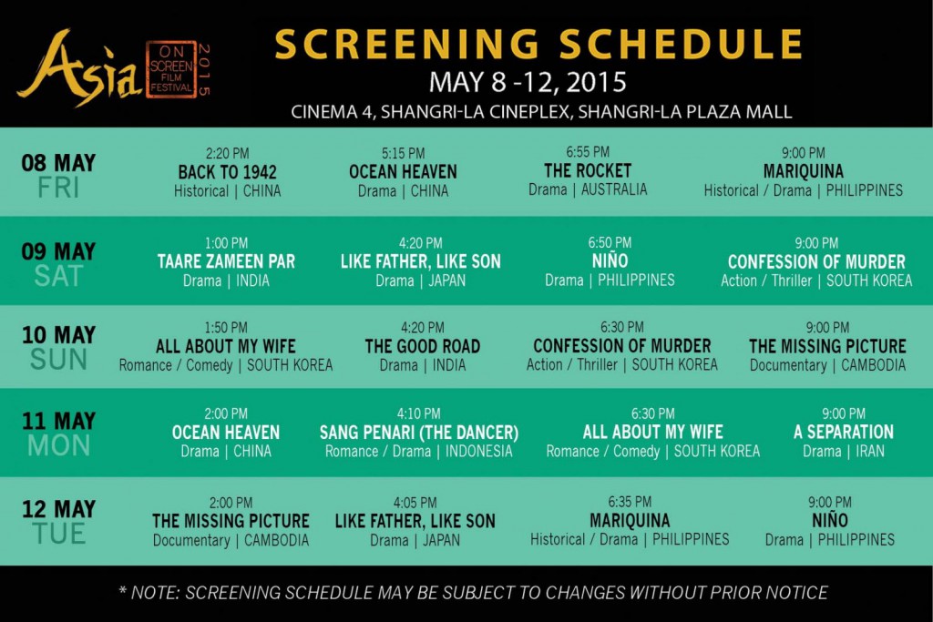 AOS Screening Schedule-for FB