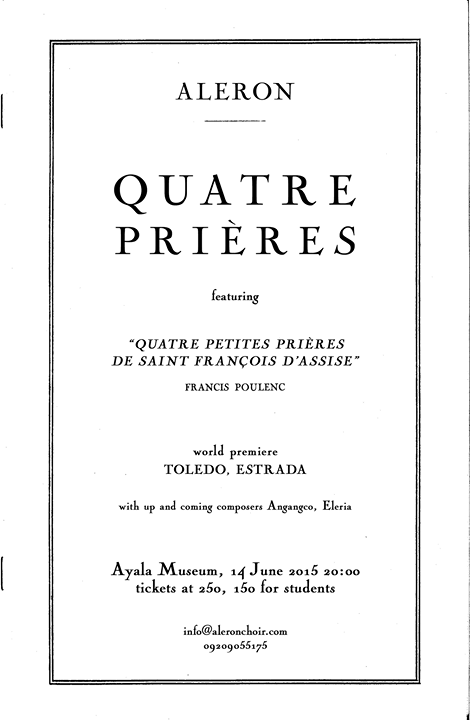 Quatre Prieres Poster