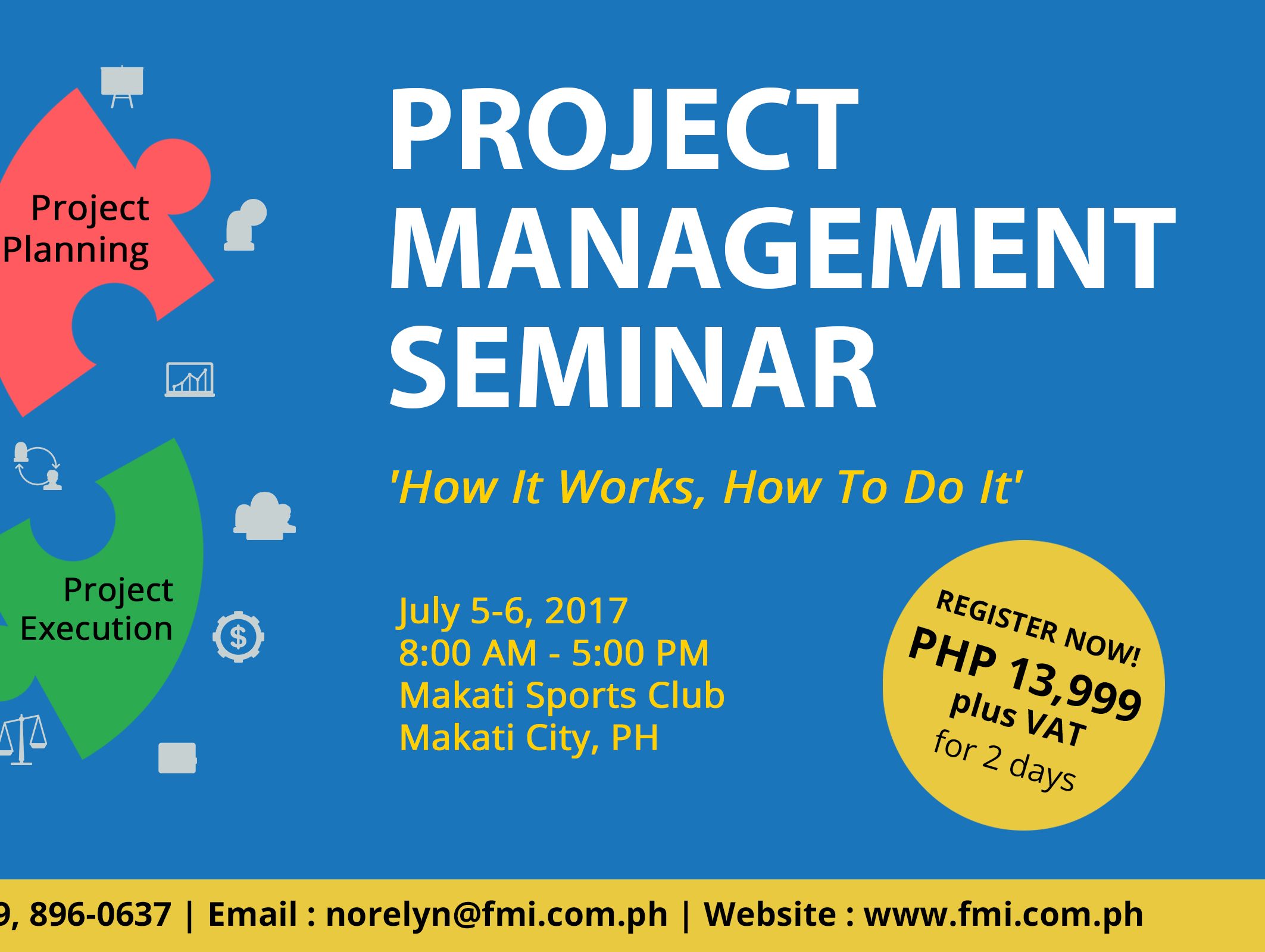 Project Management Seminar on July 56 Philippine Primer