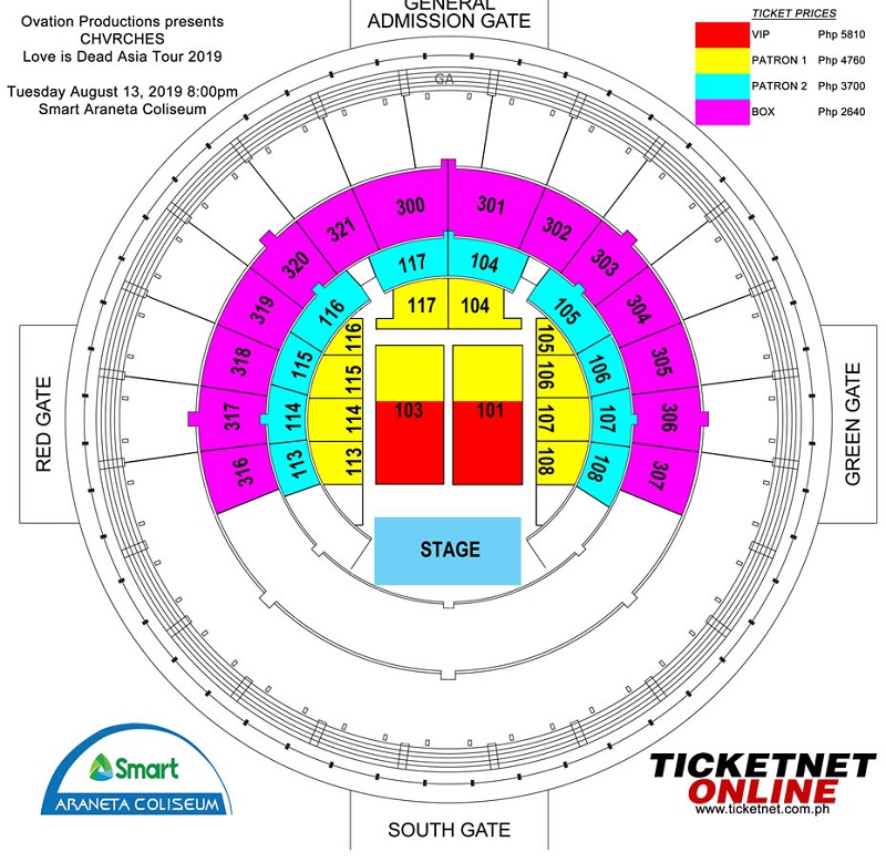 Araneta Coliseum Seating Chart