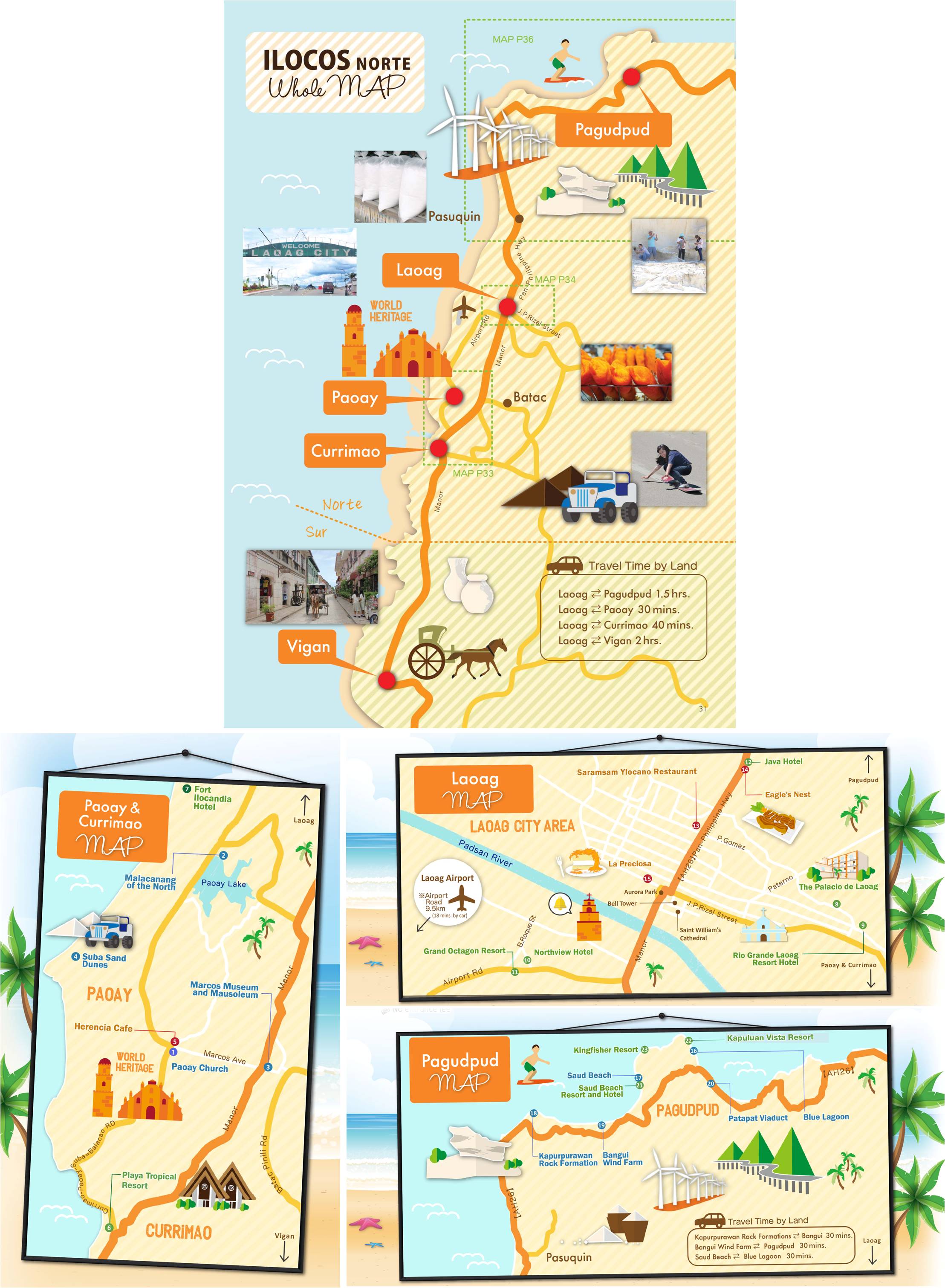 ilocos tourist spot map