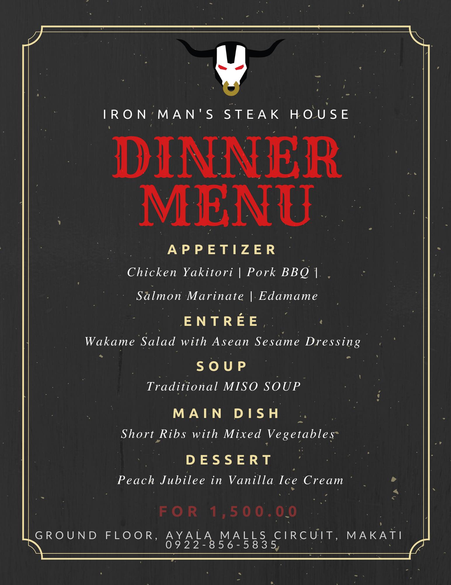 STEAKCATION The IRON MAN’s Steak House is Now Open at the Ayala Malls