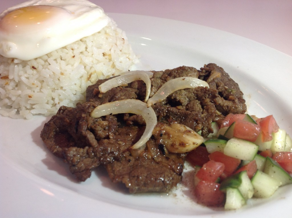 Tapa. Pan-fried marinated strips of beef served with egg and garlic rice. Coffee included. P145 Pic #7